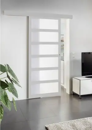 Schuifdeur MARLEY glas BxH 90x210 complete set, wit