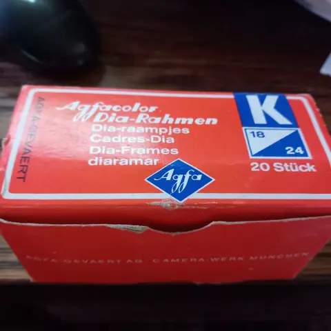 Agfacolor, dia -raampjes 18 x 24 - doosje 20