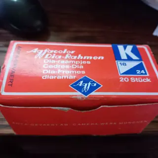 Agfacolor, dia -raampjes 18 x 24 - doosje 20