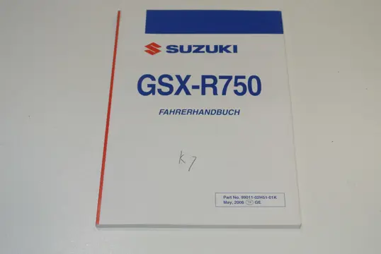 INSTRUCTIEBOEKJE Suzuki GSX R 750 2006 - 2007