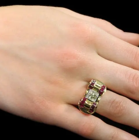 Prachtige vintage verlovingsring van Goud