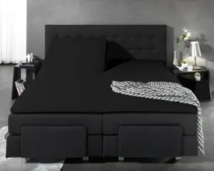 Luxe Splittopper Hoeslaken Zwart 160x200/220