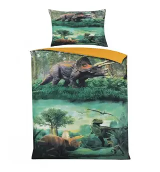 Cottonclub dekbedovertrek 140x200/220 cm Dinosaurus