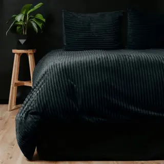 Rib Teddy Dekbedovertrek 200x220 cm – Zwart