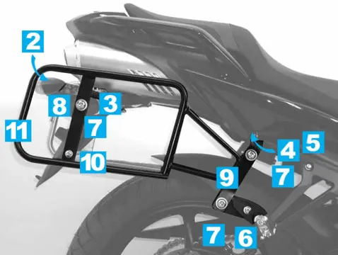 KOFFERBEUGELSET Yamaha FZ6 2008 - 2009