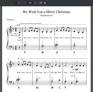 We Wish You a Merry Christmas Bladmuziek voor piano