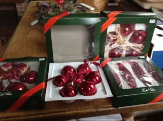 Kerstballen, nieuw echt glas