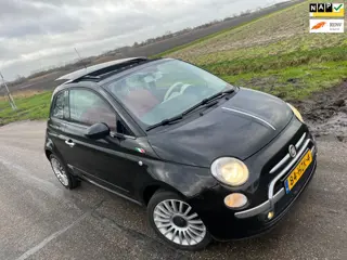 Fiat 500 1.2 / automaat- open dak - rood leder