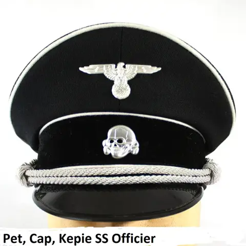 Pet,Kepie,Cap,Duitsland,WWII,SS,Officier