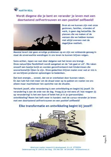 Elke transformatie en ontwikkeling begint bij jezelf!