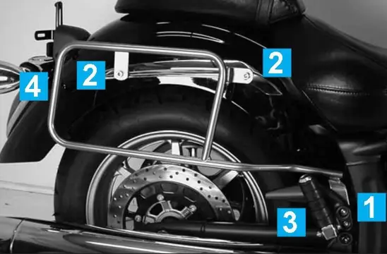 KOFFERBEUGELSET Yamaha XVS 1300 Midnight Star 2007 - 2014