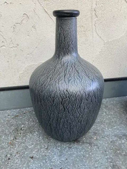 FLESSEN VAAS GREY HANDPAINTED GROOT NIEUW