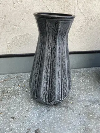 VAAS GREY HANDPAINTED GROOT 24,5 cm NIEUW
