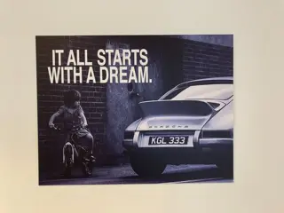 Poster/prent - Vintage Porsche Advertising aluminium Poster