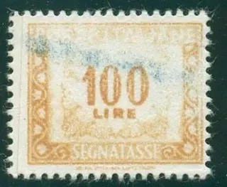 Italiaanse Republiek 1976 - Postage due, 100 lire printed on rejoined paper. With certificate - sassone 119/Iie