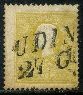 Italiaanse oude staten - Lombardije Venetië 1858 - Effigy, 2 soldi yellow of the first type. With expert’s report. - Sassone N. 23