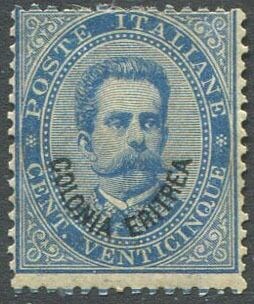 Italiaans Eritrea 1893 - Umberto I, 25 cents azure - sassone 6