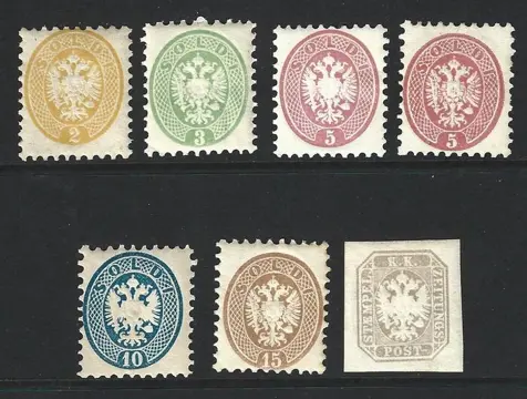 Italiaanse oude staten - Lombardije Venetië 1864 - Unused, with gumming - Sassone 41-45