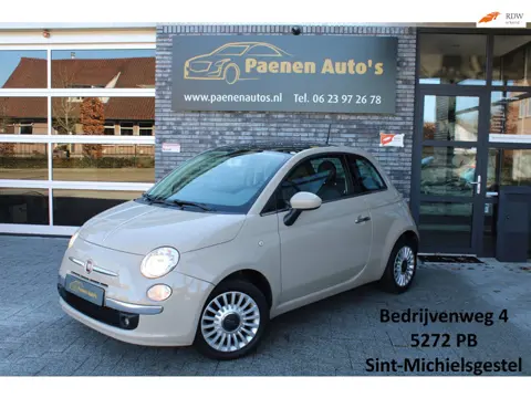 Fiat 500 1.2 Lounge Cappuccino, Leer, City, Automaat, Multistuur, Onderhouden!