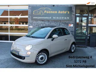 Fiat 500 1.2 Lounge Cappuccino, Leer, City, Automaat, Multistuur, Onderhouden!