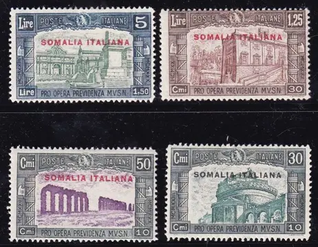 Italiaans Somalië 1930 - Pro Militia 3rd issue, 4 values - sassone 140/143