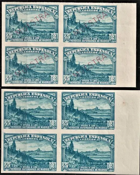 Spanje 1938 - 1938 - Siege of Madrid - Edifil 757 - B4/B4M, imperforated - Edifil 757s/757Ms