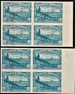 Spanje 1938 - 1938 - Siege of Madrid - Edifil 757 - B4/B4M, imperforated - Edifil 757s/757Ms