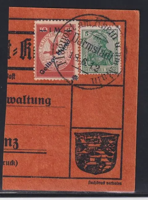 Duitse Rijk 1912 - Luchtpostzegel: Gelber Hund - Michel: IV