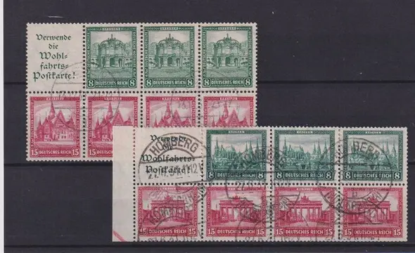 Duitse Rijk 1930/1931 - Thema: Gebouwen. - Michel: H.B 69,H71