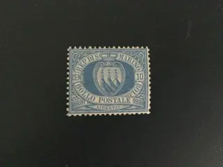 San Marino 1877 - Stemma, 10 cent oltremare - Sassone N. 3