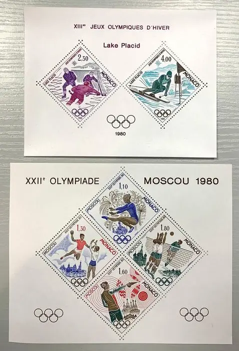 Monaco - Olympische Spelen van Moskou en Lake Placid 1980, super. Offerte 600 €! - Yvert Blocs Spéciaux n° 11/12
