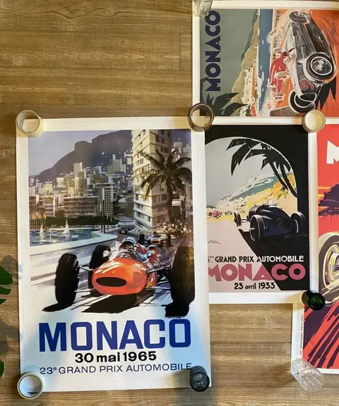 Lot of 4 posters Grand Prix Monaco Monaco GP - Poster