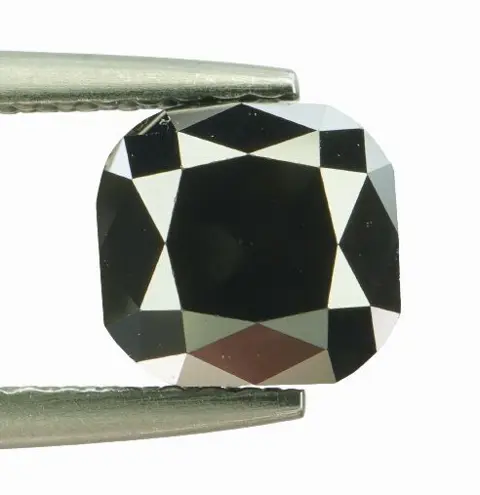 Diamant - 1.72 ct - Cushion - Natural Fancy Black - No