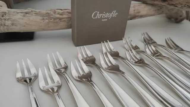 Christofle - Oestervorken (12) - Verzilverd