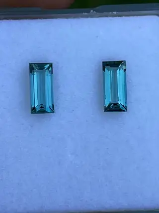 2 pcs Blauw, Groen Paar toermalijn - 1.86 ct