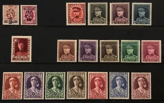 België 1931 - Volledige Jaargang incl. Kepi, Verpleegster, Korporaal - OBP 315/332
