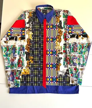 Versace Jeans Couture - cotton dog &amp; houndtooth printed