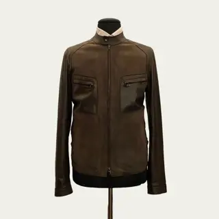Neil Barrett - 100% Real Leather &amp; Suede Biker Jacket