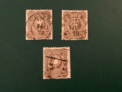 Duitse Rijk - 25 Pfenninge in nuance a,b en c - BPP gekeurd - Michel 35a, b, c
