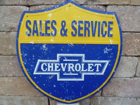 Bord - Chevrolet Sales &amp; Service Aluminium 58,5 cm Logo