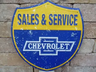 Bord - Chevrolet Sales &amp; Service Aluminium 58,5 cm Logo
