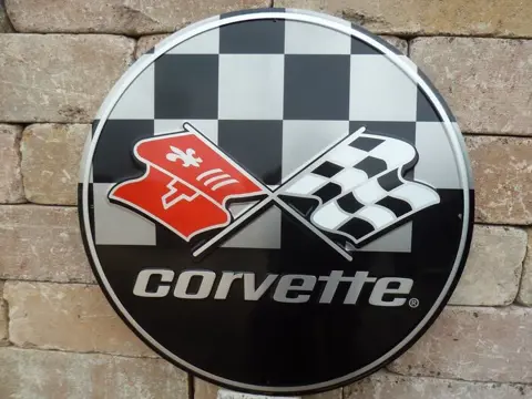 Bord - Corvette Aluminium 60 cm Logo - Chevrolet, Corvette