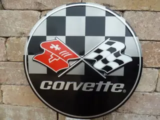 Bord - Corvette Aluminium 60 cm Logo - Chevrolet, Corvette