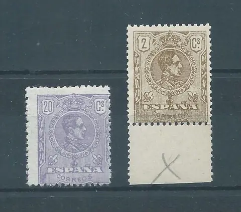 Spanje 1920 - Alfonso XIII complete set. Lithographed medallion - Edifil nº 289/90