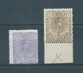 Spanje 1920 - Alfonso XIII complete set. Lithographed medallion - Edifil nº 289/90