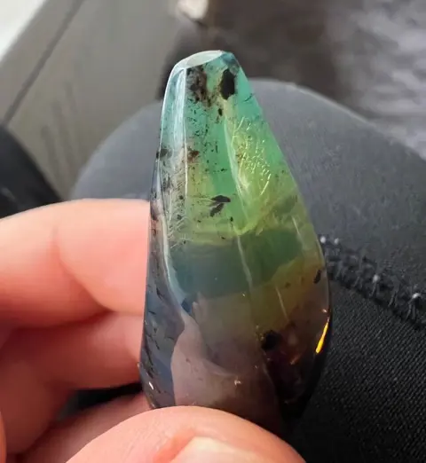 AAA +++ blue amber van hoge kwaliteit - Cabochon met
