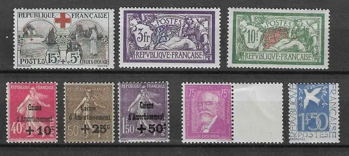 Frankrijk - Lovely set of semi-modern stamps - Yvert n°156, 206, 207, 266 à 268, 292, 294