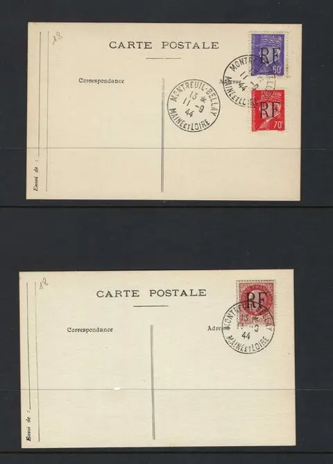 Frankrijk - Ensemble de lettres libération Montreuil Bellay