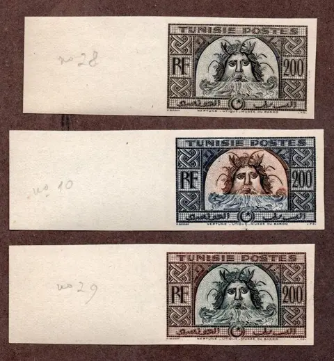 Tunesië - No. 319B + 3 colours, mint**, deluxe. Quote: €1,350