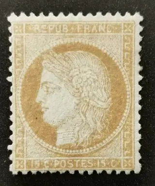 Frankrijk 1871 - Classic stamp of France N°59 Ceres issue 15 c. Bistre. Quote: €725. - Yvert et tellier N°59